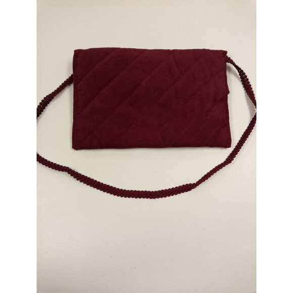 Women's Red Quilted Shoulder Bag Clutch Bag - Picture 3 of 5